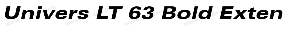 Univers LT 63 Bold Extended Oblique字体转换
